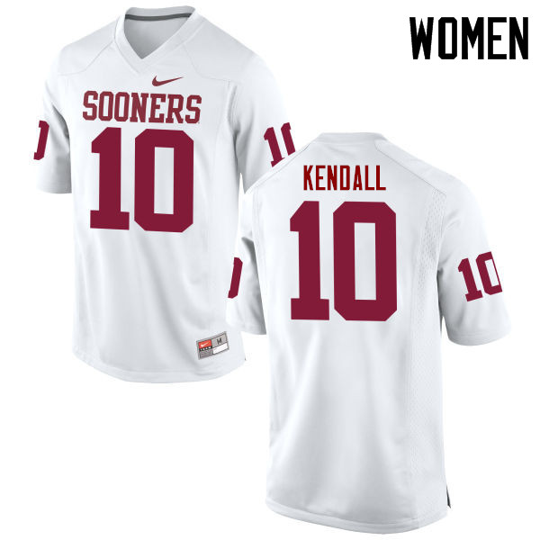 Women Oklahoma Sooners #10 Austin Kendall College Football Jerseys Game-White